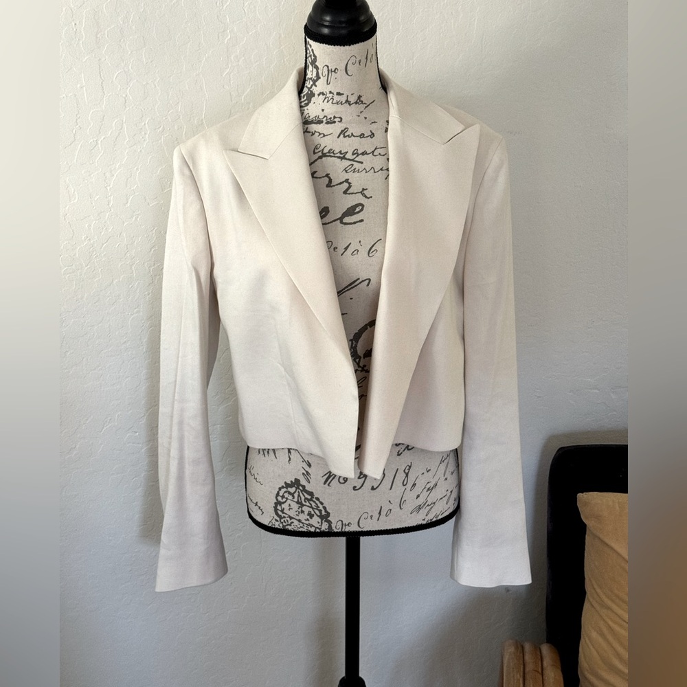 Frame cropped ivory colored jacket size M